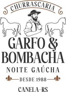 Logo Garfo e Bombacha - Vertical - Tom Escuro